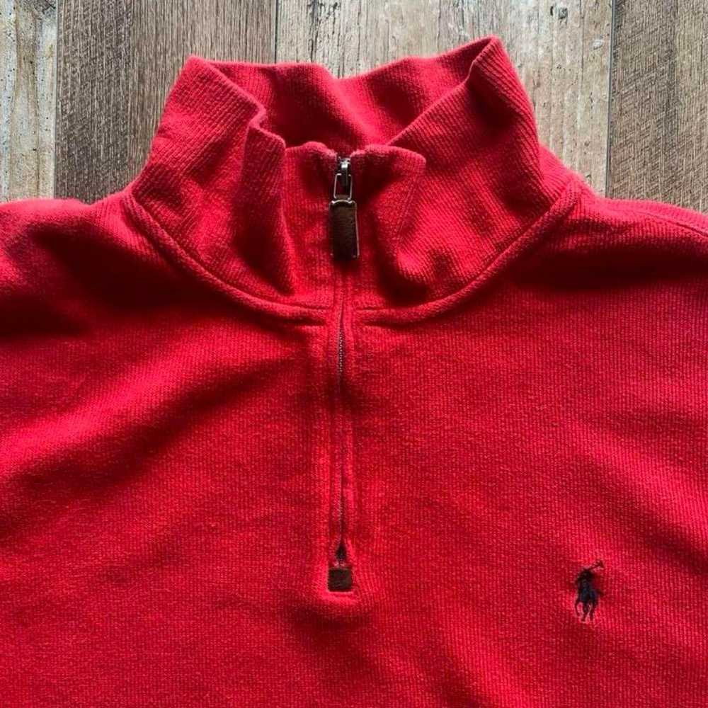 1990s Polo Ralph Lauren half-zip sweatshirt for m… - image 2