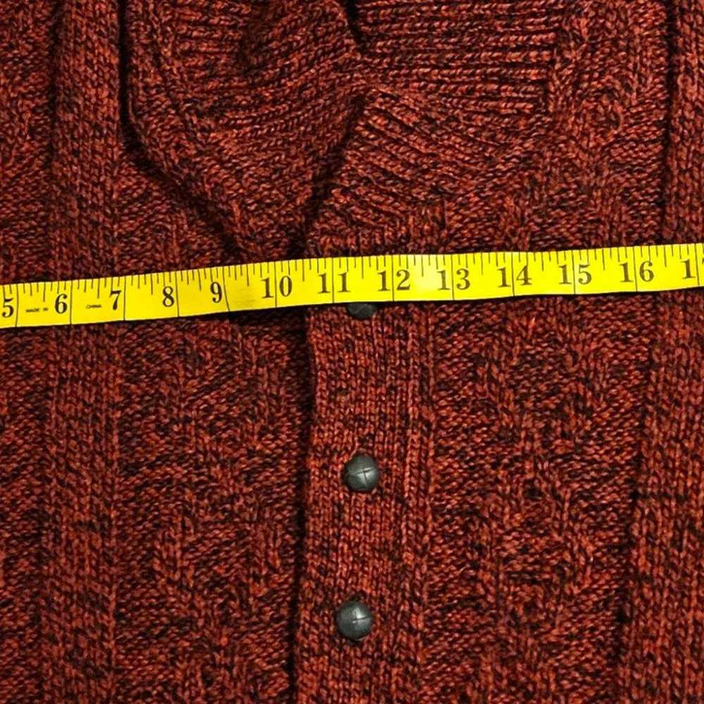 Vintage Lands’ End Wool Grandpa Cardigan, Suede E… - image 6