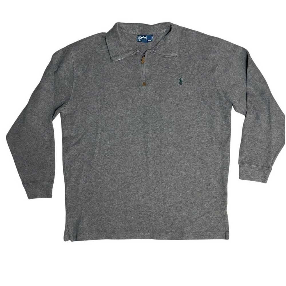 Vintage 90’s Polo Ralph Lauren Gray Quarter Zip L… - image 1