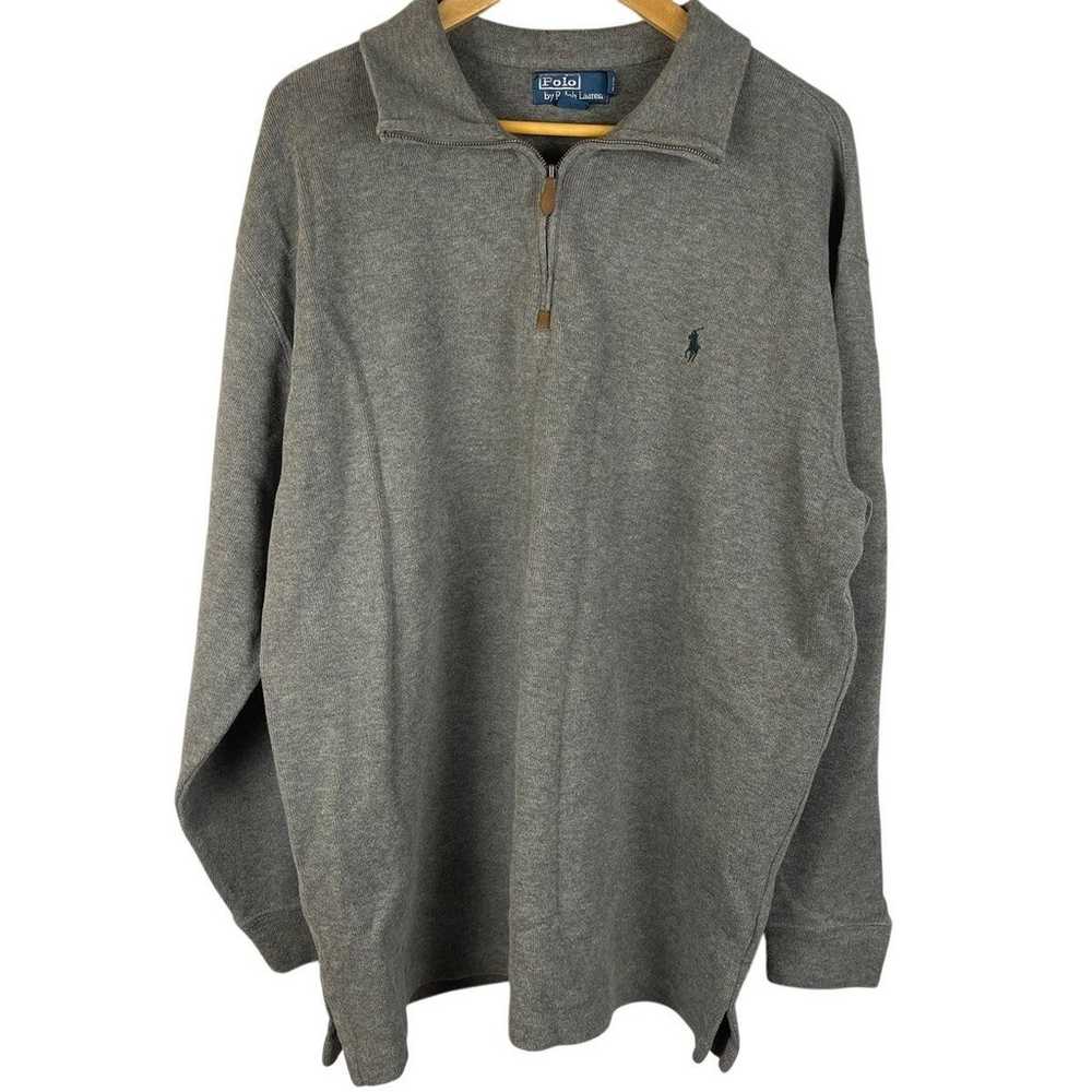 Vintage 90’s Polo Ralph Lauren Gray Quarter Zip L… - image 3