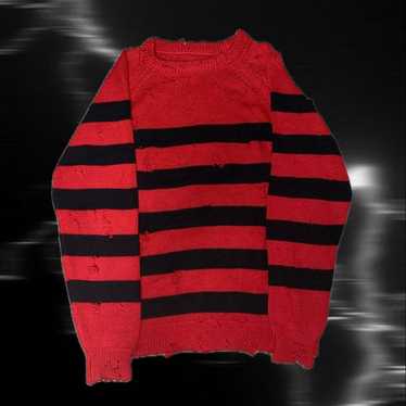 トップス Y2K 00s Grunge Border Knit Destroy Knit Y2K 00s Grunge Border Knit Destroy Knit