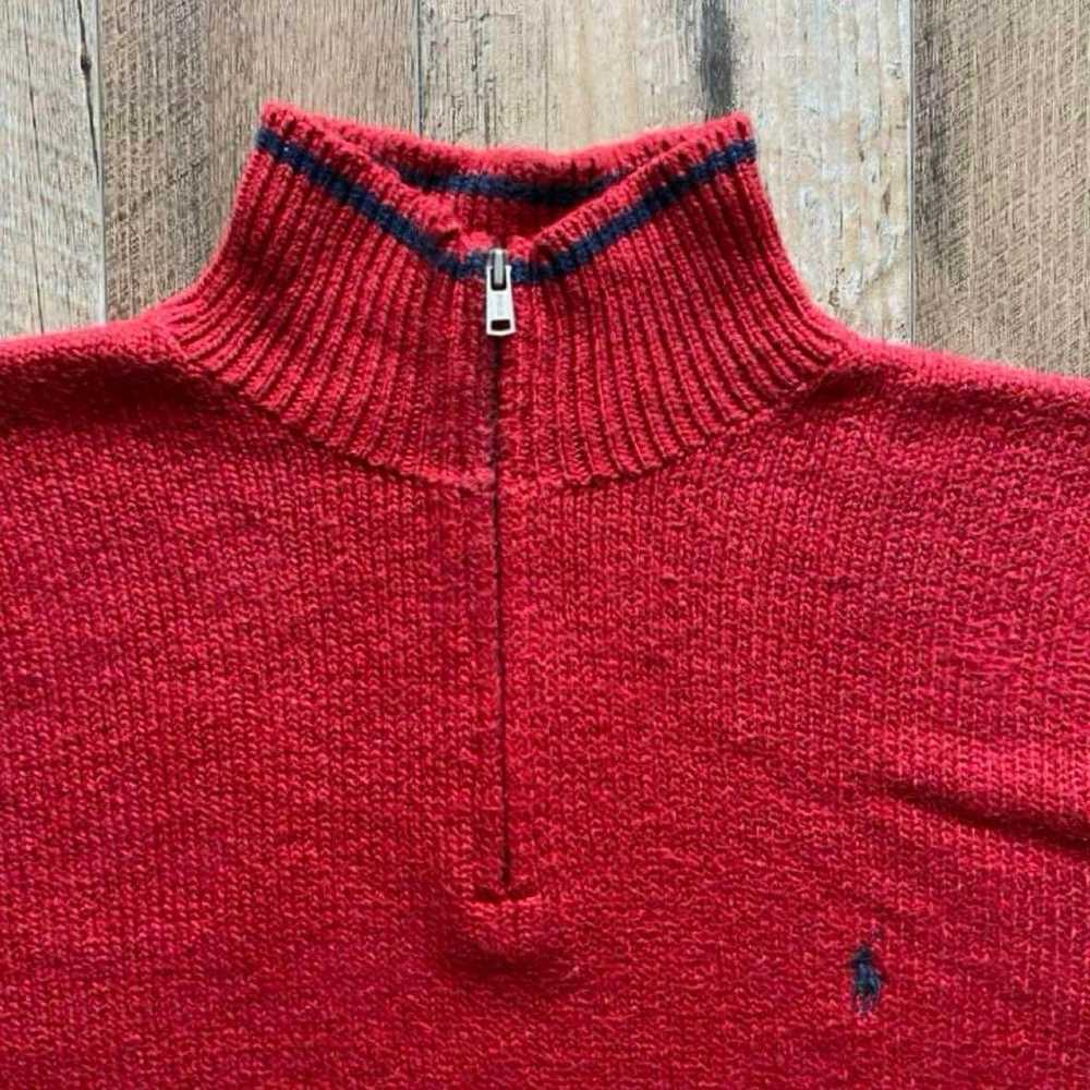 90s Polo Ralph Lauren half-zip knit sweater vinta… - image 2