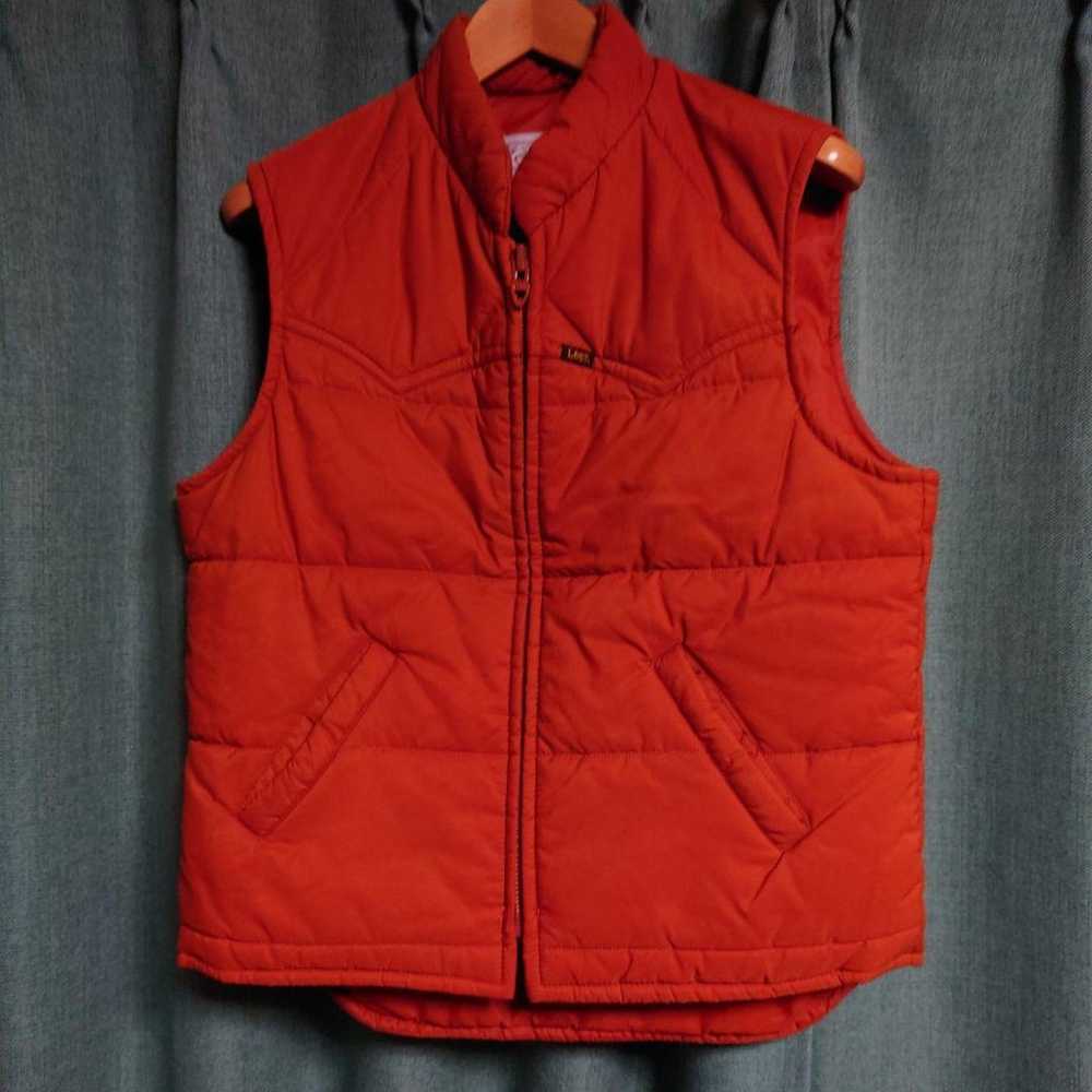 Vintage 7080s Lee Storm Rider Vest M Orange - image 1