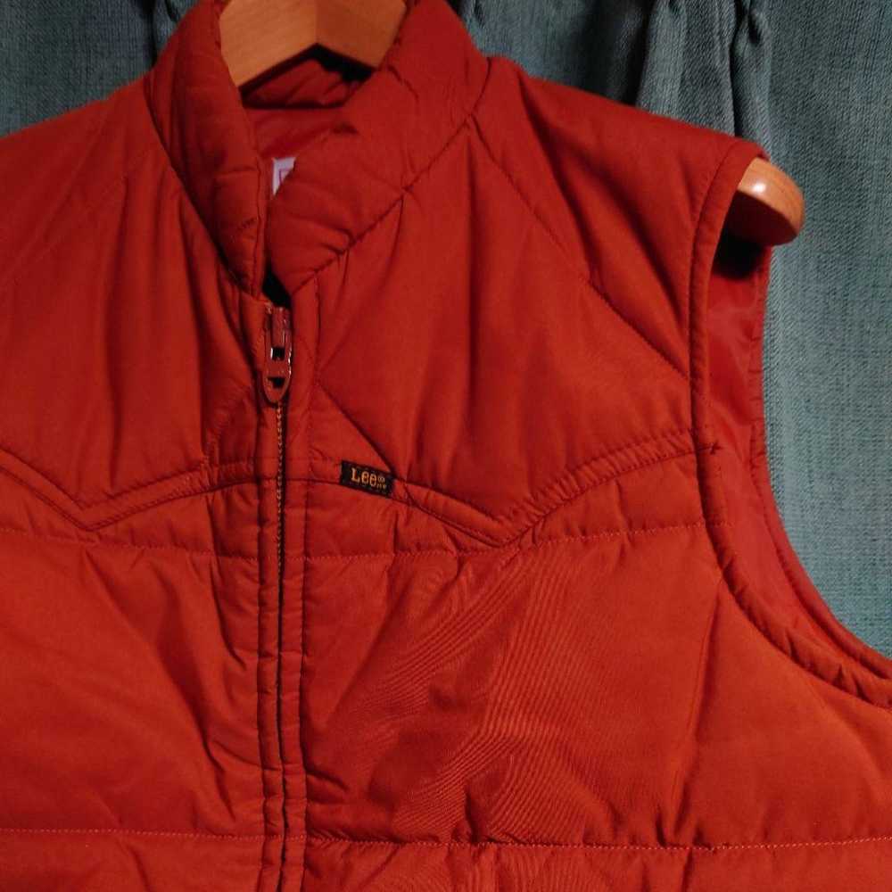 Vintage 7080s Lee Storm Rider Vest M Orange - image 2
