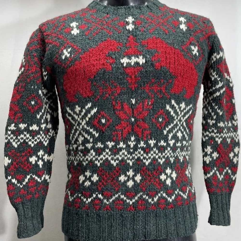 Vintage Polo Ralph Lauren Hand Knit Wool Bear Chu… - image 1
