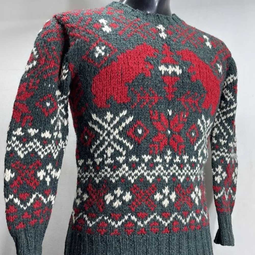 Vintage Polo Ralph Lauren Hand Knit Wool Bear Chu… - image 2