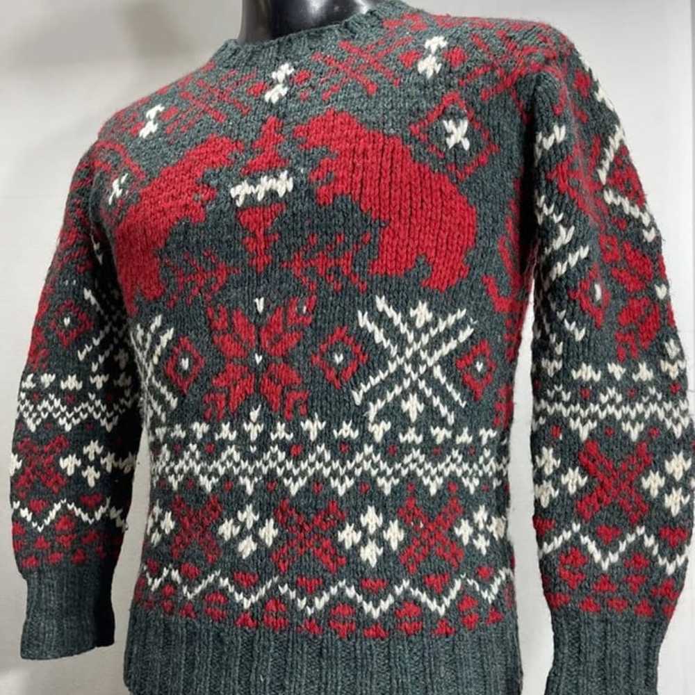 Vintage Polo Ralph Lauren Hand Knit Wool Bear Chu… - image 3