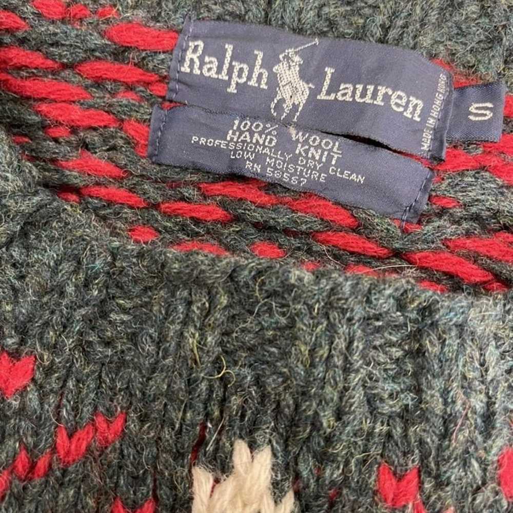 Vintage Polo Ralph Lauren Hand Knit Wool Bear Chu… - image 6