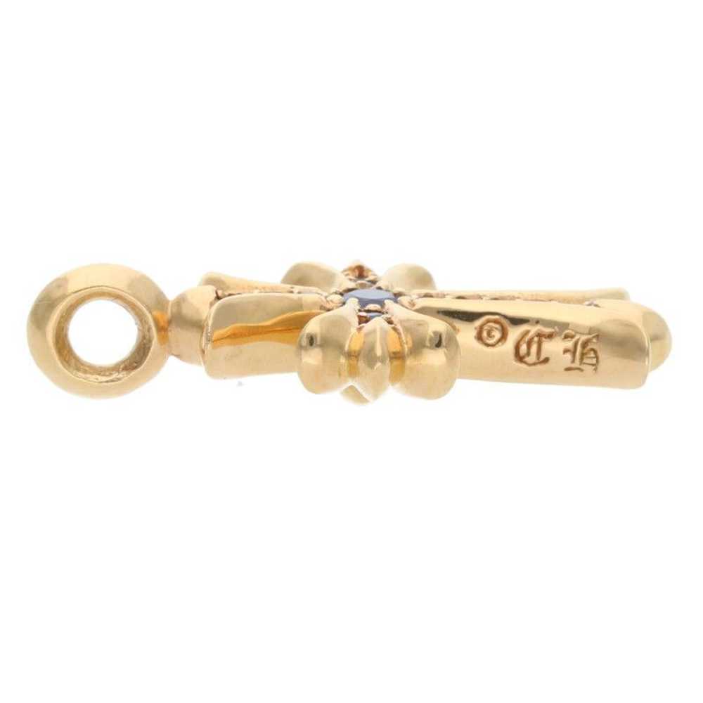 Chrome Hearts Sapphire 22k Gold Tiny Fat Cross Pe… - image 3