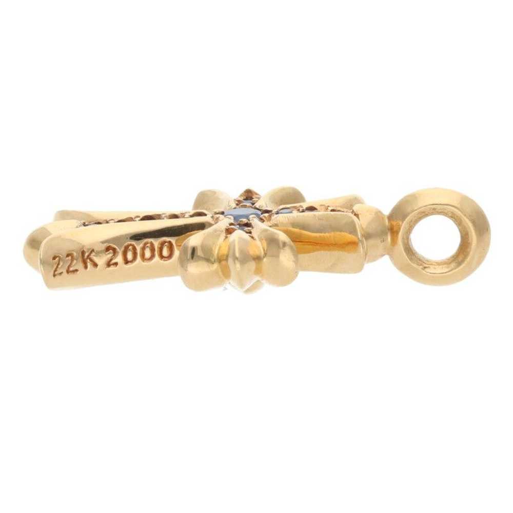 Chrome Hearts Sapphire 22k Gold Tiny Fat Cross Pe… - image 4
