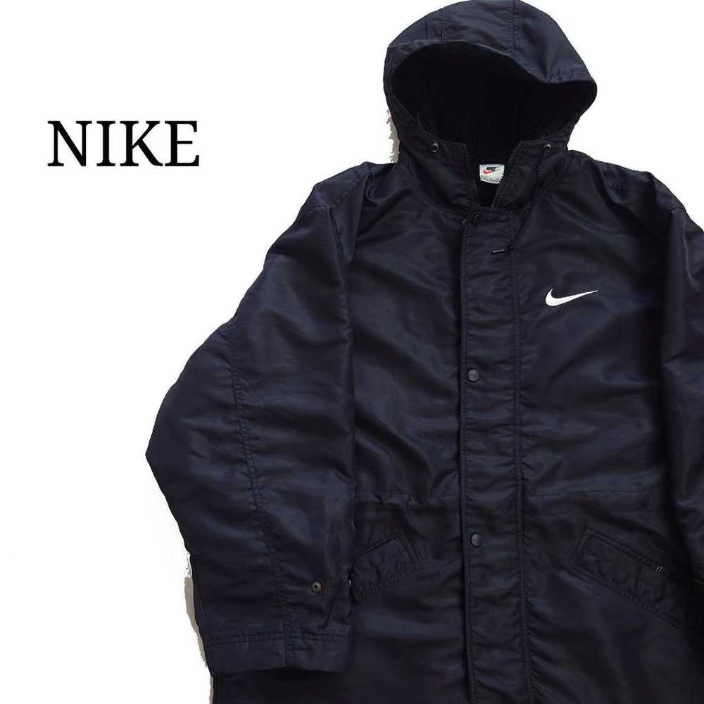 【90s-00s】NIKE Nike Bench Coat Black White Tag Swoosh Logo