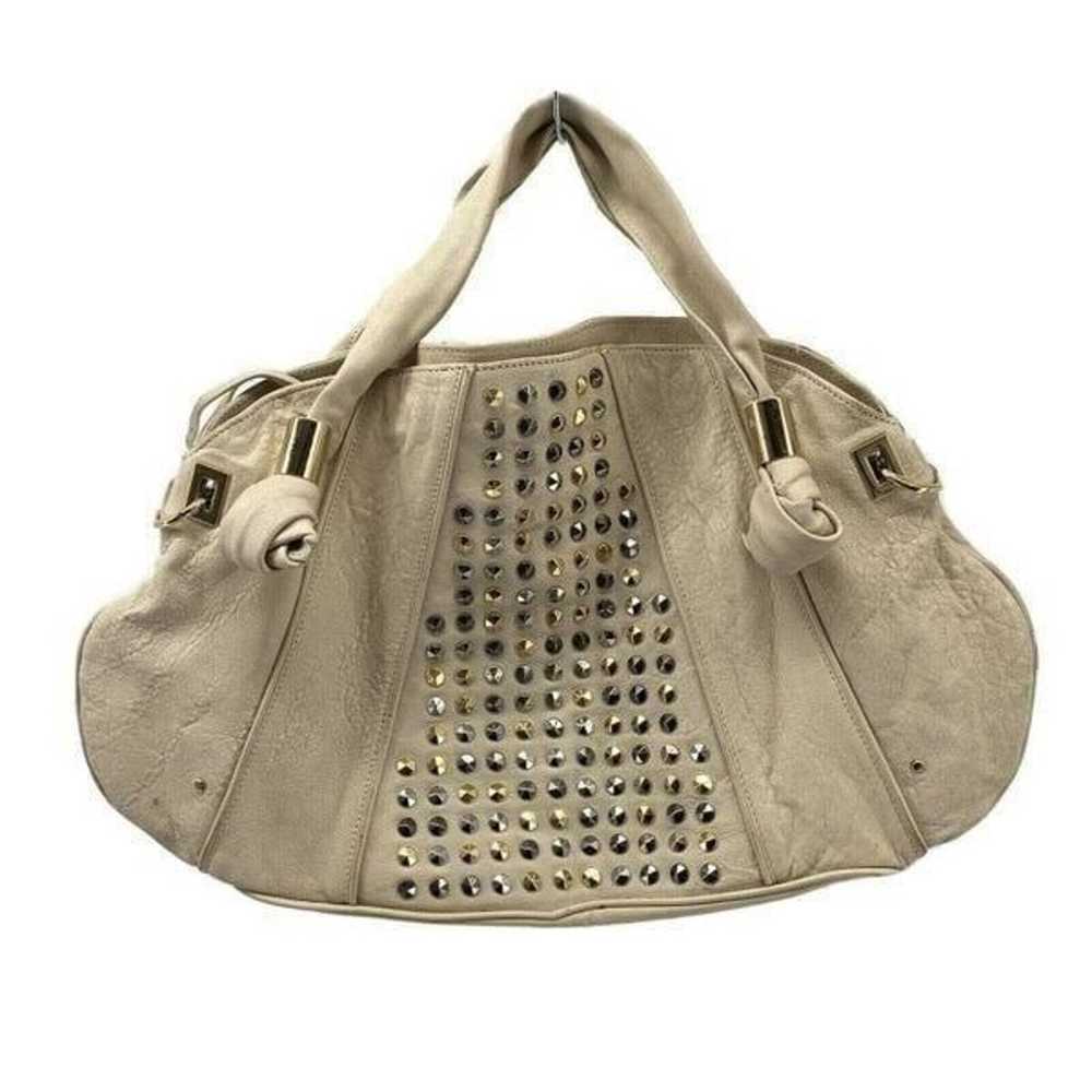 Tre Vero Leather Rock Stud Hobo Bag - image 1