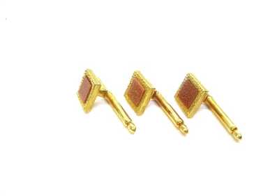 Vintage Goldstone Tuxedo Studs: Set of 3 Formal W… - image 1