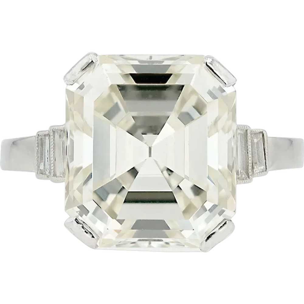 Significant Size 6.91 Antique Emerald Cut Diamond… - image 1