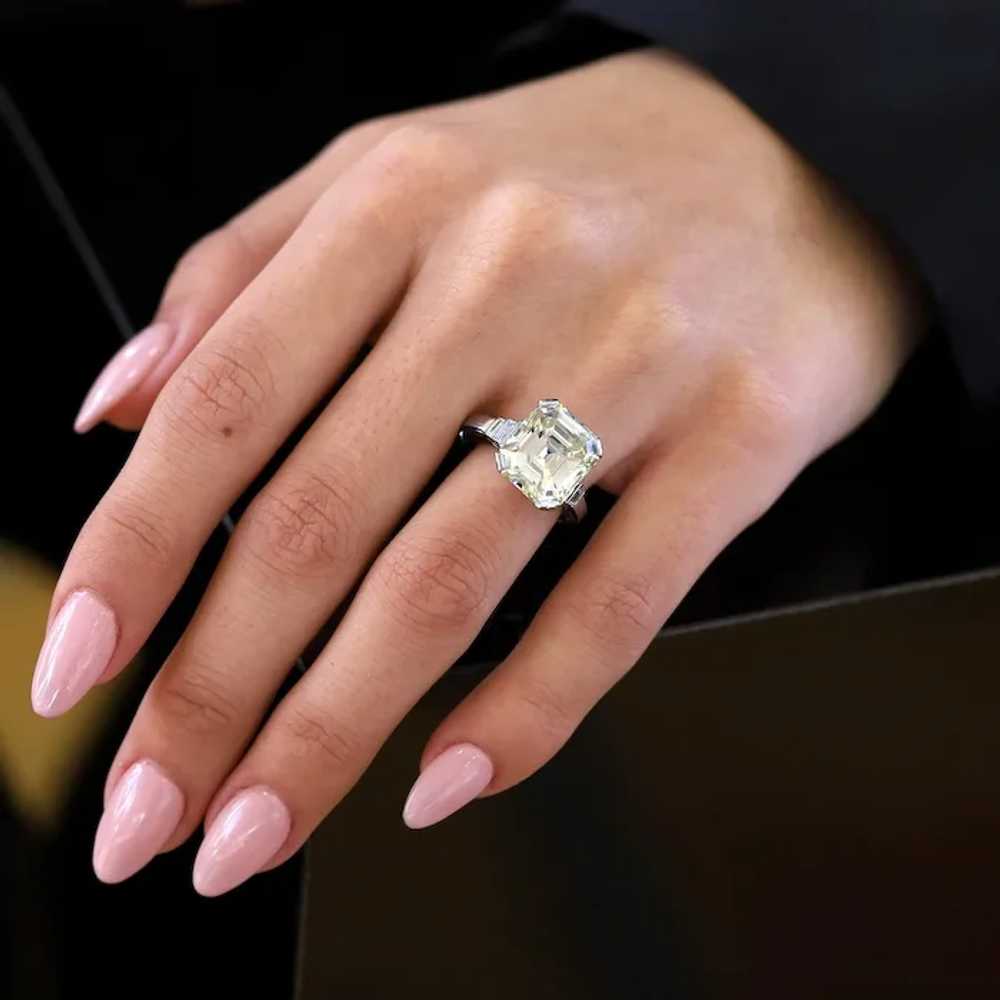 Significant Size 6.91 Antique Emerald Cut Diamond… - image 3