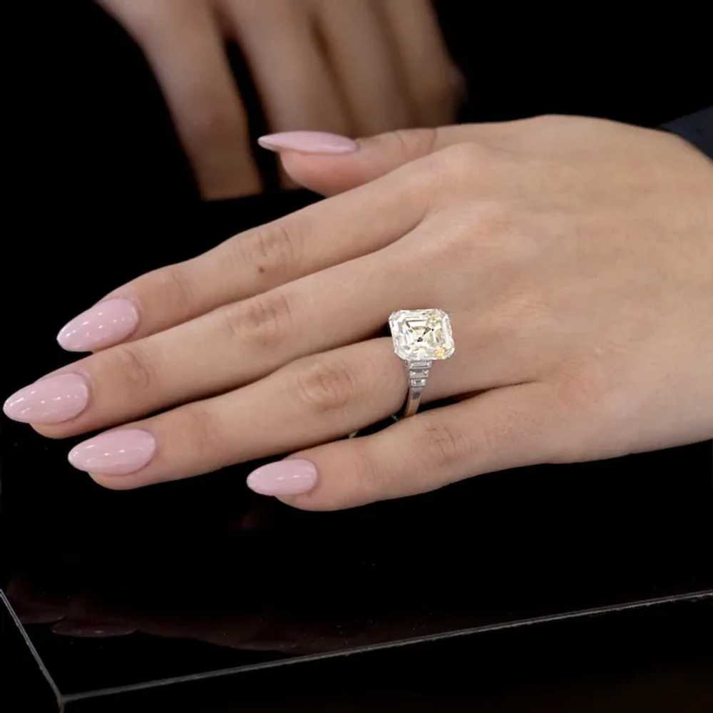 Significant Size 6.91 Antique Emerald Cut Diamond… - image 4
