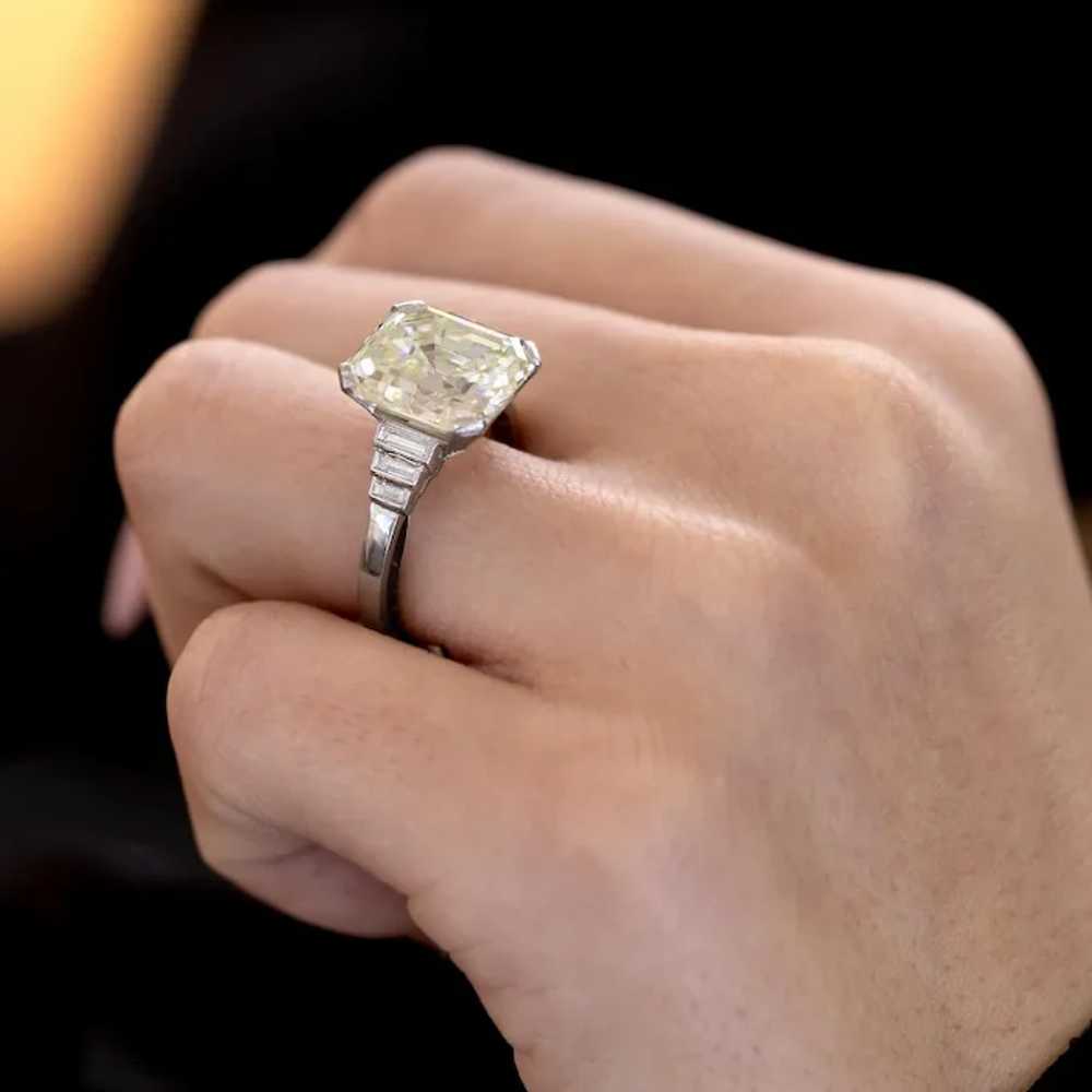 Significant Size 6.91 Antique Emerald Cut Diamond… - image 5