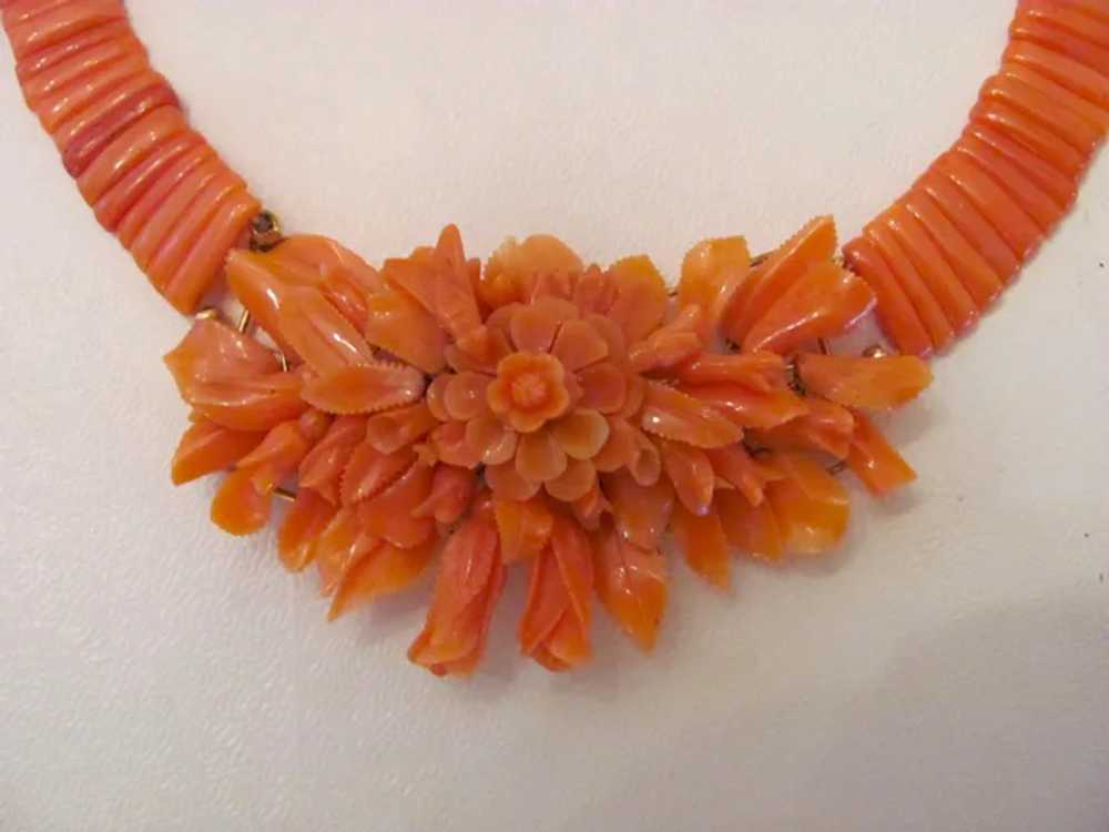 Antique Victorian 18K Red Coral Necklace 19th Cen… - image 2
