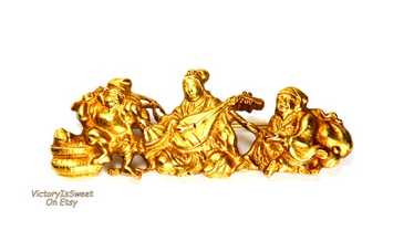 【極希少】ALVA MUSEUM REPLICAS ブローチ 龍 ゴールドカラー Alva museum replicas pin/brooch - Gem