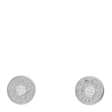 TIFFANY 18K White Gold Diamond 1837 Circle Earrin… - image 1