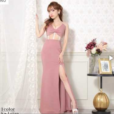 Pink corset-style long dress