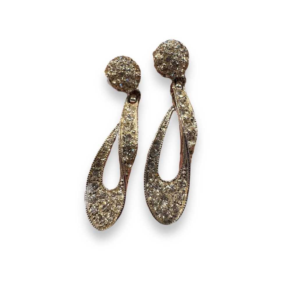 Bogoff Vintage Rhinestone Twist Clip on Earrings - image 2