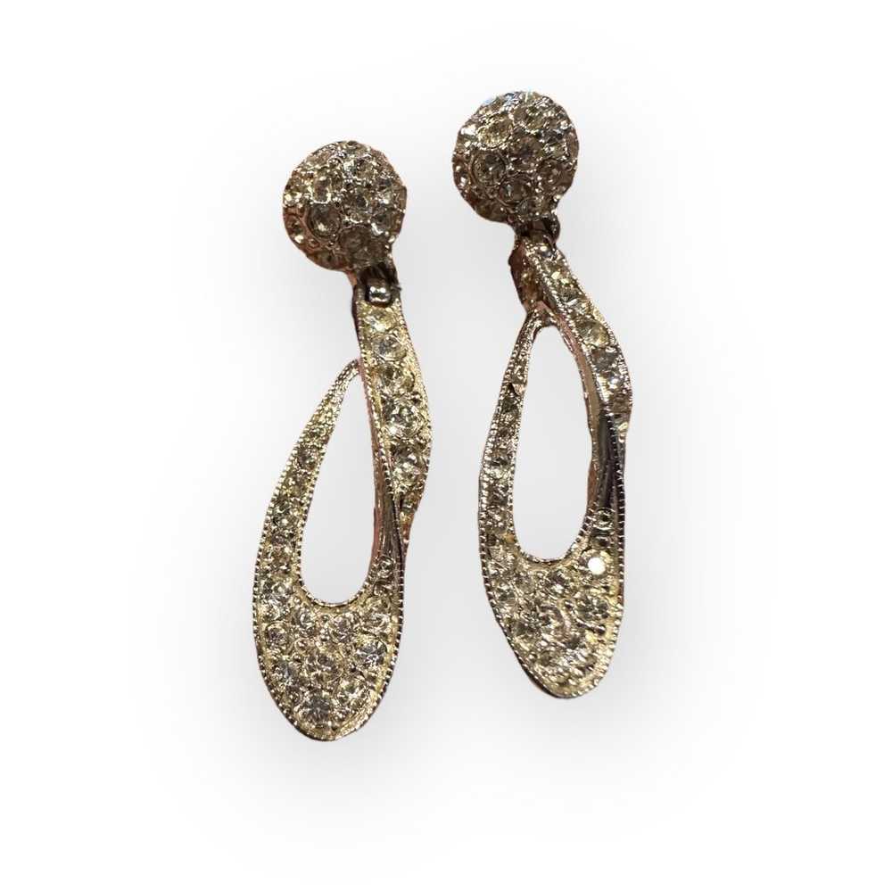 Bogoff Vintage Rhinestone Twist Clip on Earrings - image 3