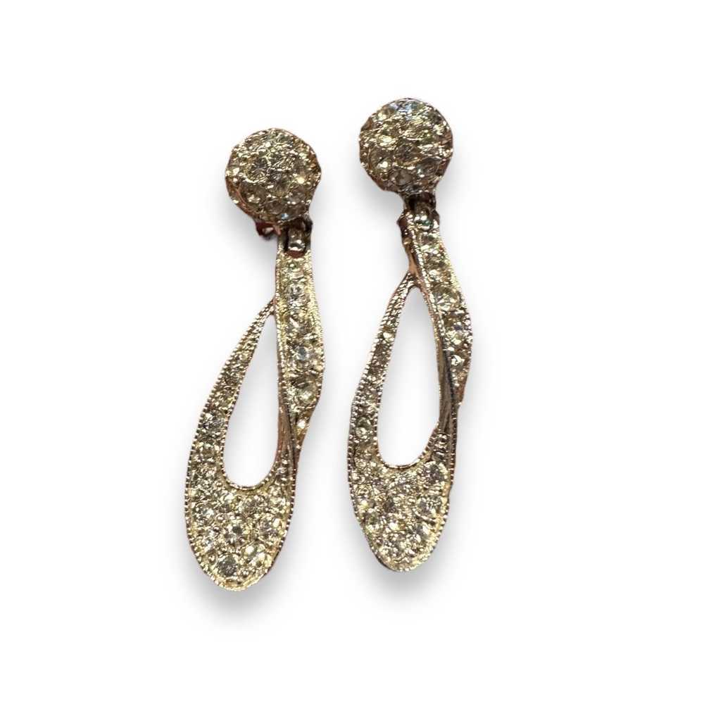 Bogoff Vintage Rhinestone Twist Clip on Earrings - image 4