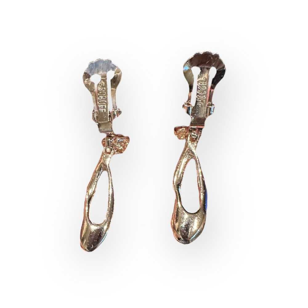 Bogoff Vintage Rhinestone Twist Clip on Earrings - image 6