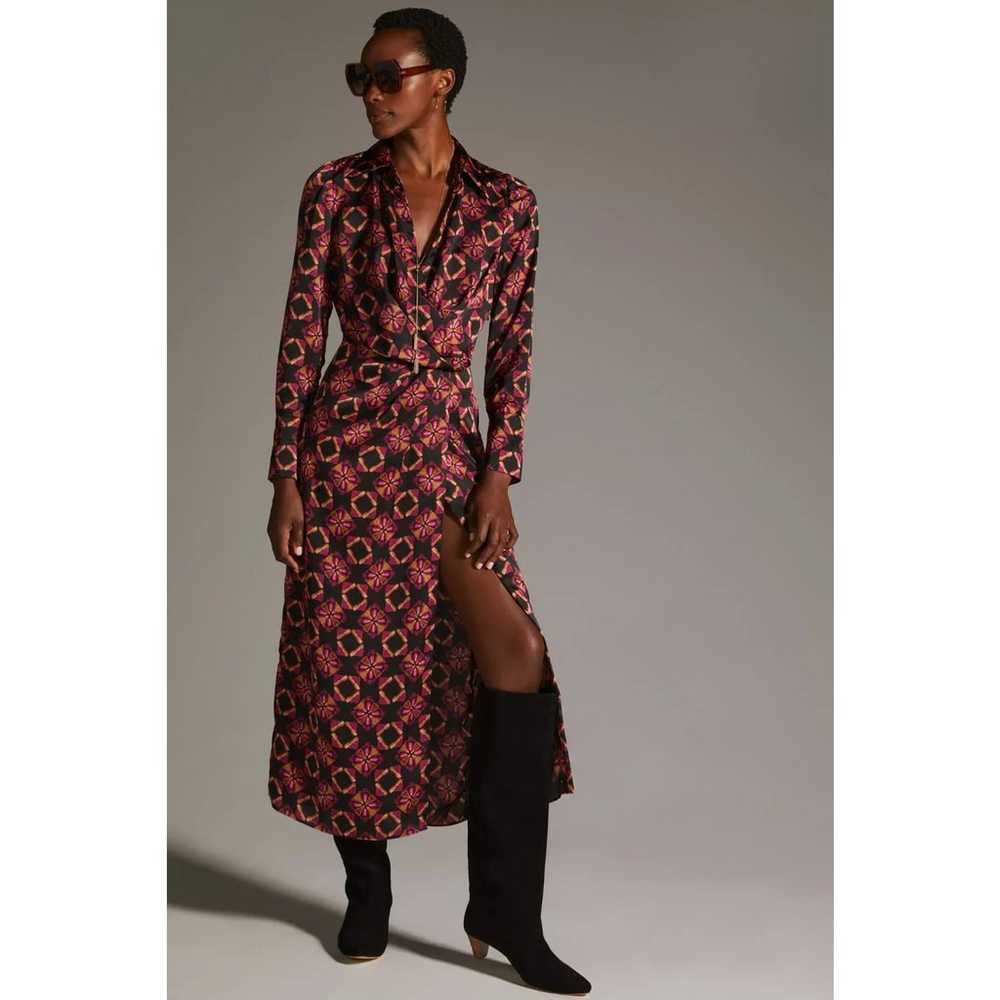 New Anthropologie MISA Long-Sleeve Wrap Dress $43… - image 2