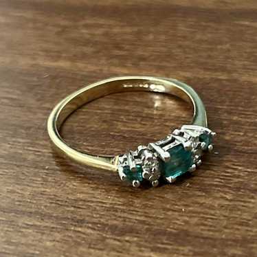 【Rare】vintage 18k (Yellow×White) Emerald Ring