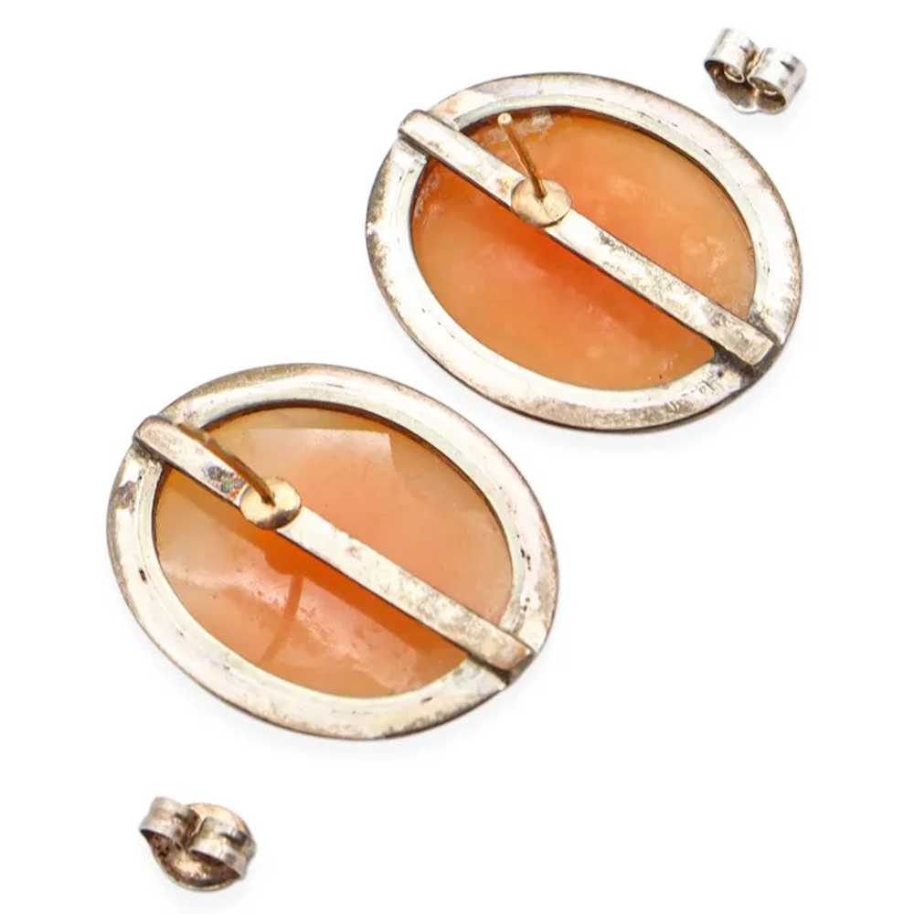 Vintage 14K Yellow Gold Cameo Earrings - image 2