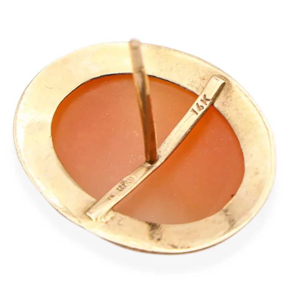 Vintage 14K Yellow Gold Cameo Earrings - image 5