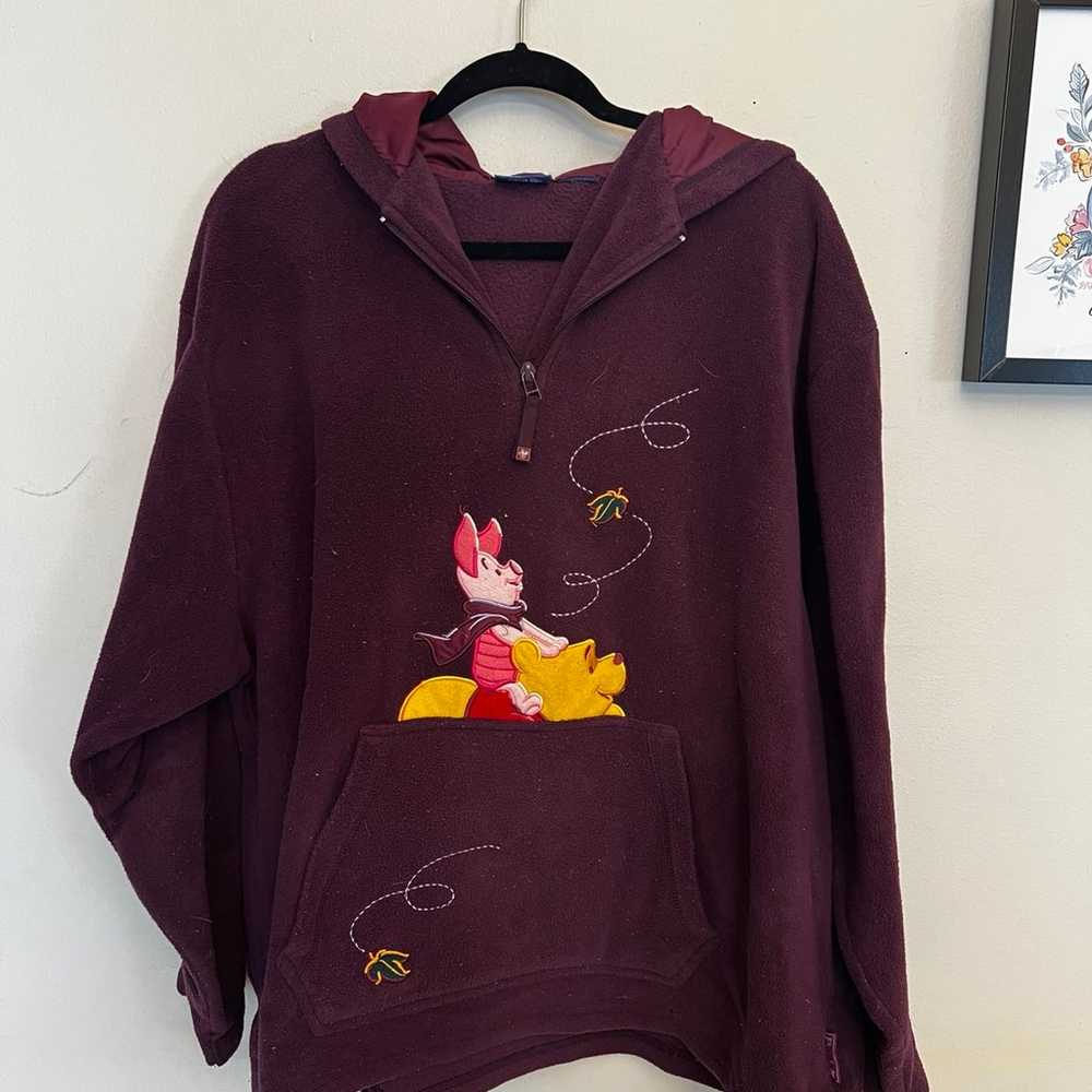 Vintage Winnie The Pooh Fleece Hoodie Sweatshirt … - image 1