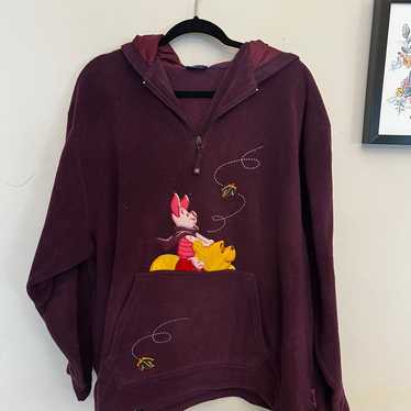 Vintage Winnie The Pooh Fleece Hoodie Sweatshirt … - image 1