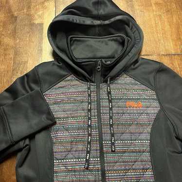 Fila Sport Black & Multicolored Aztec Jacket / Hoo