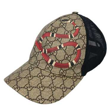 💎 GUCCI HAT JUMBO CANVAS GG BASEBALL WITH FLORAL EMBROIDERY