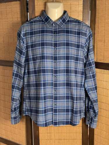 UNTUCKit Untuckit Men Plaid Gray Blue Long Sleeve 