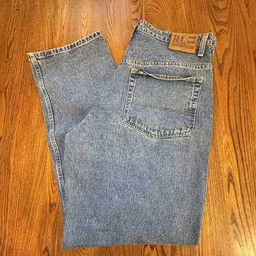 Vintage Ralph Lauren Polo Jeans Co Blue Denim Bag… - image 1