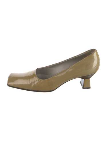 Prada Patent Leather Pumps Gold Square-Toes - image 1