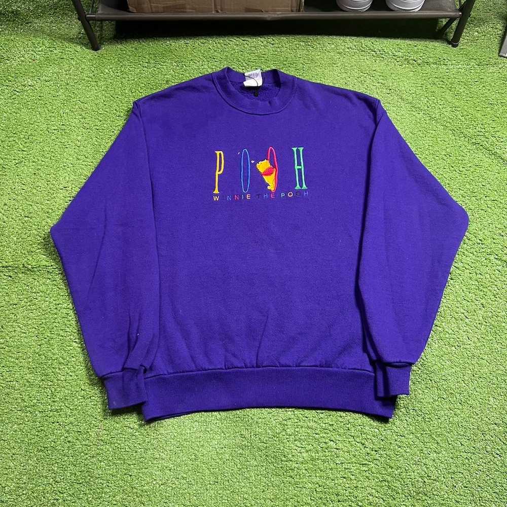 vintage winnie the pooh disney purple spell out c… - image 1