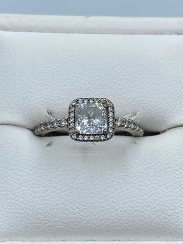 Sterling Silver Pandora CZ Halo Ring