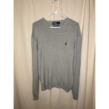 Vintage 2000s Polo Ralph Lauren Grey Pima Minimal… - image 1