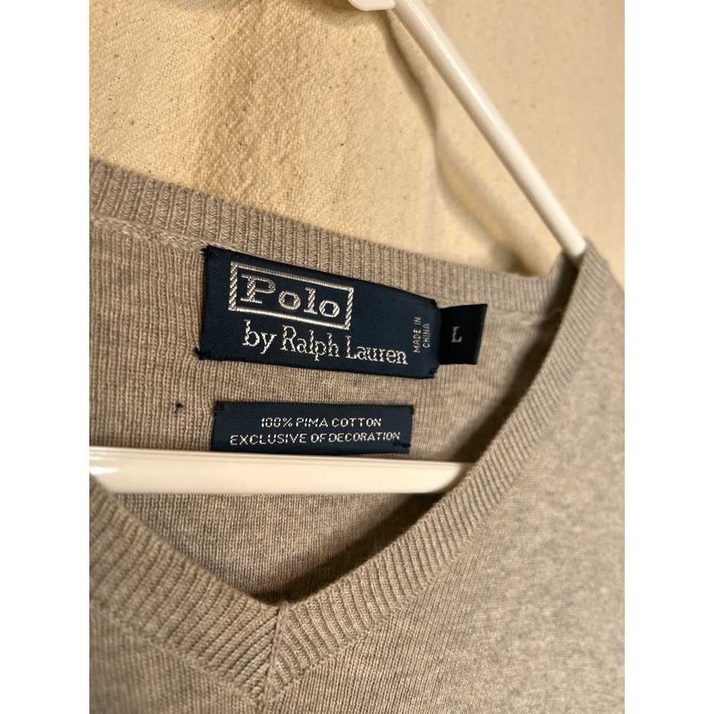 Vintage 2000s Polo Ralph Lauren Grey Pima Minimal… - image 2