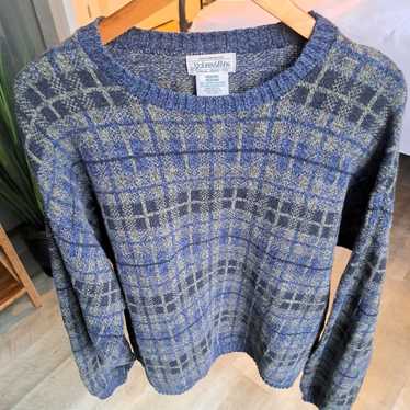 90's plaid chunk knit sweater