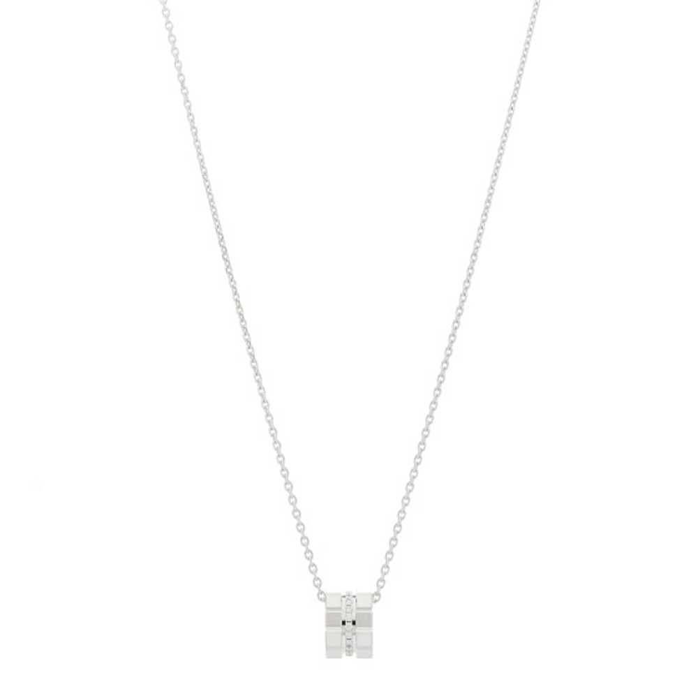 CHOPARD 18K White Gold Diamond Ice Cube Pendant N… - image 1