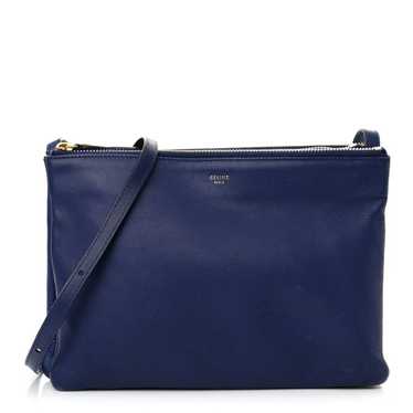 CELINE Lambskin Large Trio Crossbody Bag Indigo - image 1