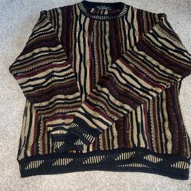 90s USA製 Protege collection 3D knit Vintage Protege Collection Mens 3D Textured Knit Sweater L