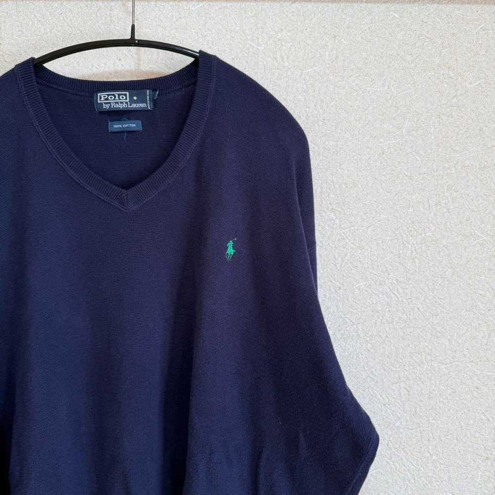 【Polo by Ralph Lauren】90s V-neck Cotton Knit size… - image 2