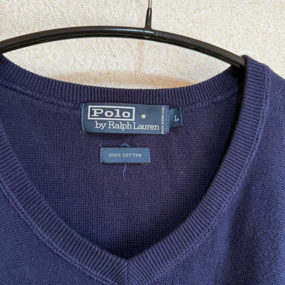 【Polo by Ralph Lauren】90s V-neck Cotton Knit size… - image 4